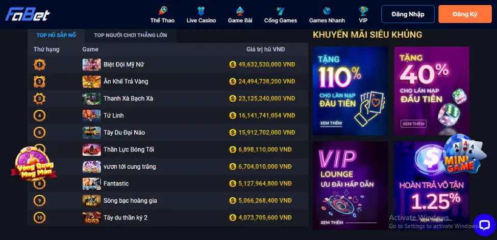 Ưu đãi nạp tiền lần đầu tại 79king login